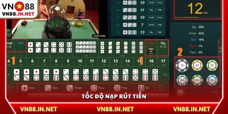 Nạp và rút tiền nhanh chóng